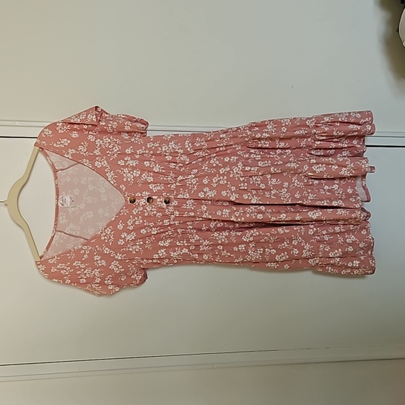 No Boundaries Dresses & Skirts - Floral dress, pink with white flowers, size L. No boundaries